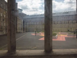 The exercise yard at Wandsworth Prison. Pic: Andy Aitchison