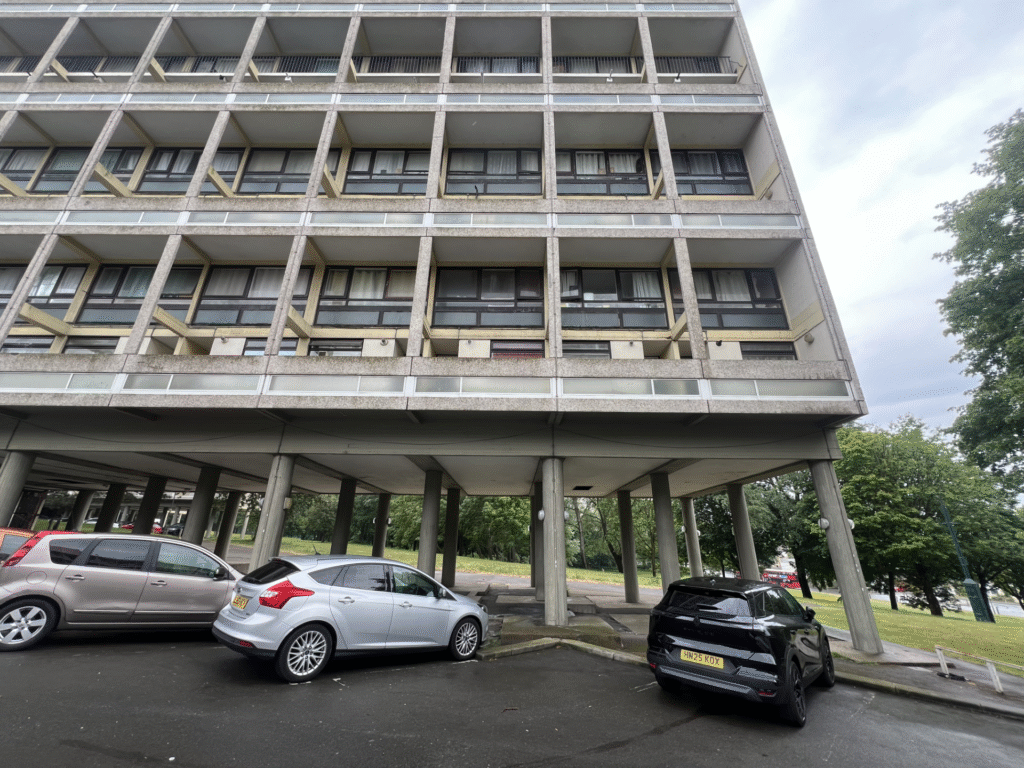 The tower block corner on the Alton Estate where frequent problems have been reported