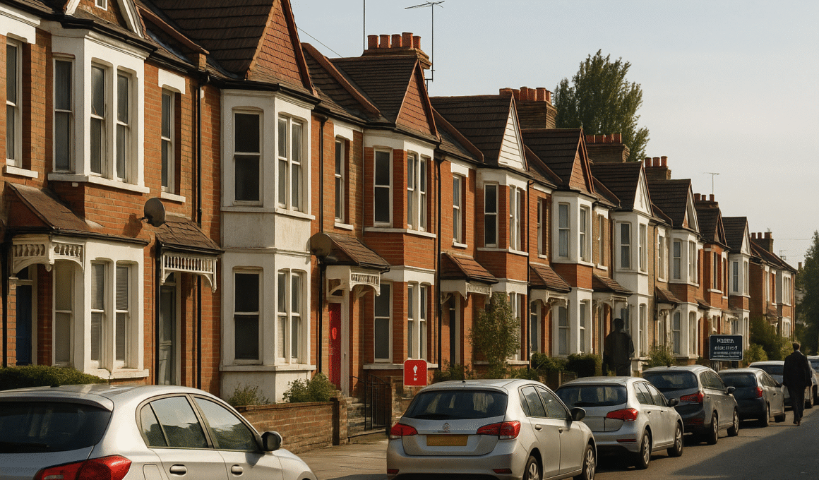 Row of Victorian houses