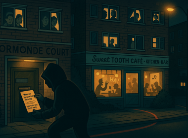 Graphic showing someone dropping off an anonymous letter