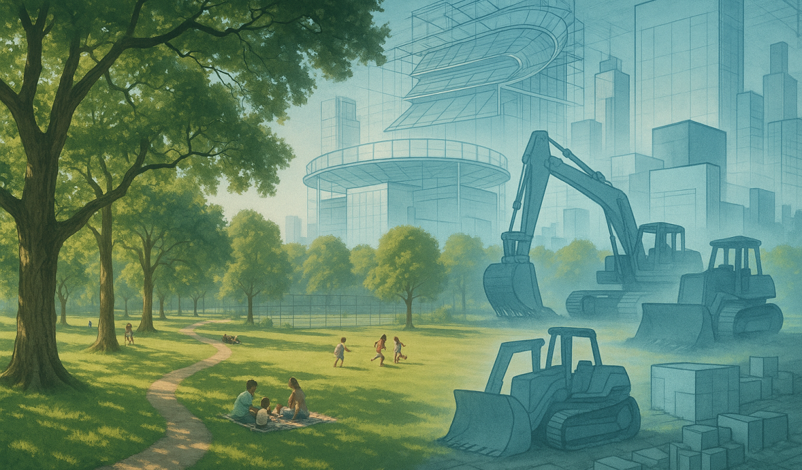 Graphic showing construction in Wimbledon Park