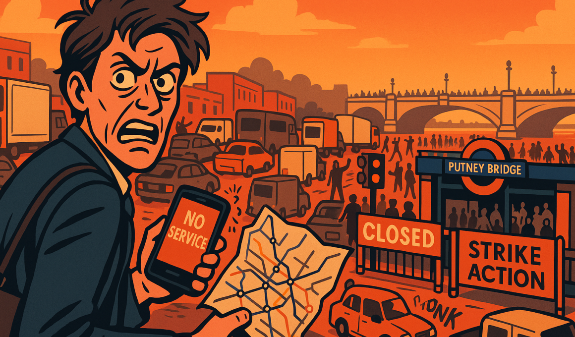 Graphic of traffic chaos in Putney