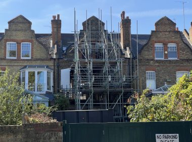 4 Ruvigny Gardens back scaffolding