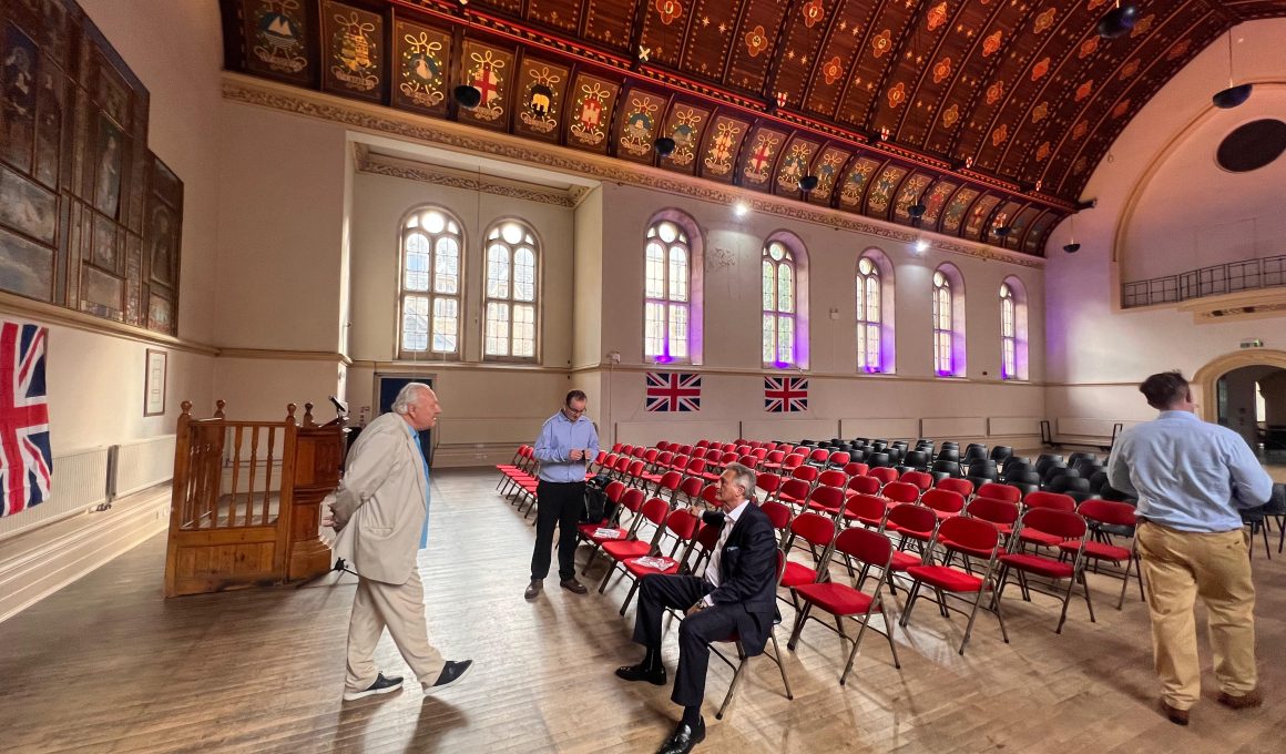 Cllr Mark Justin walking Le Gothique in the build up a meeting of Reform UK