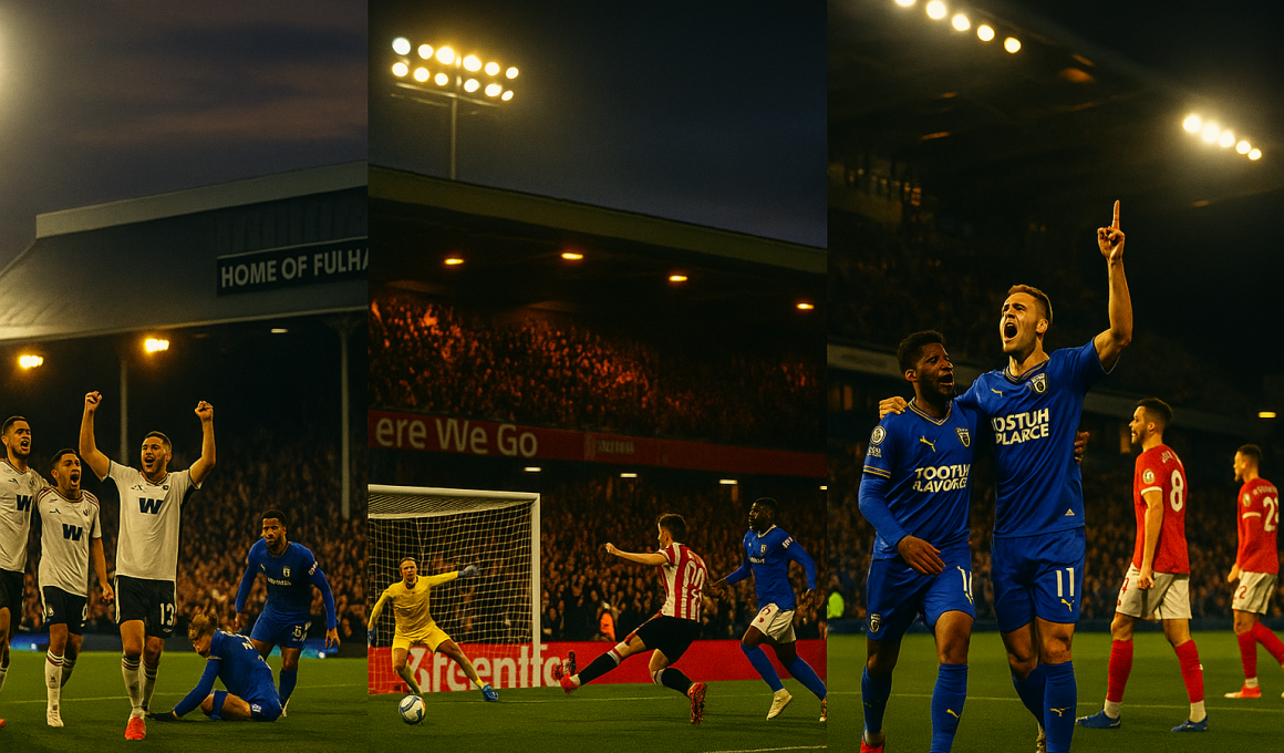 Graphic showing different results from this weekend's football action