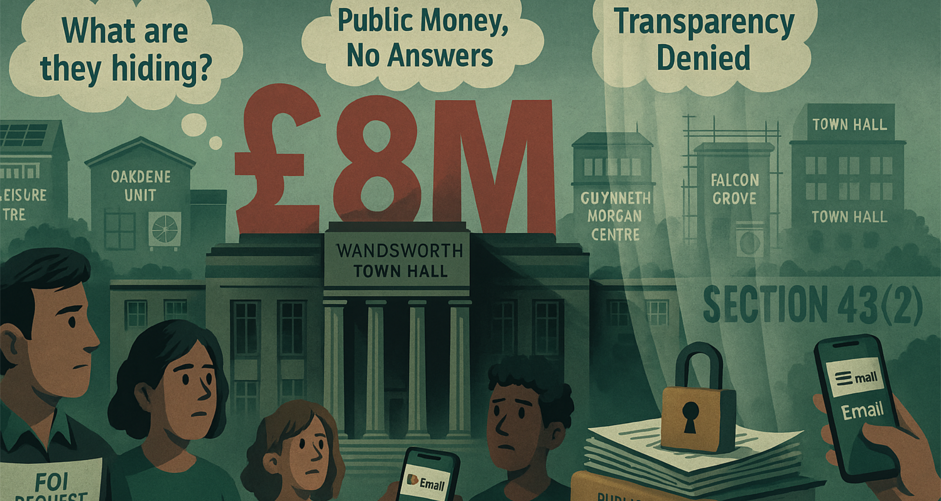 Graphic showing opaque behaviour by Wandsworth Council on green spending