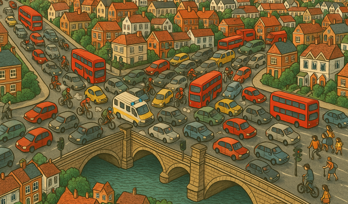 Graphic showing a junction failure with traffic