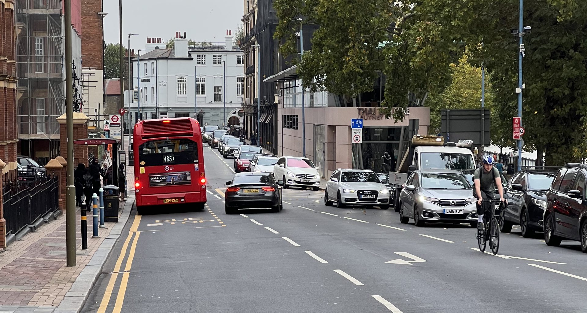 Putney traffic problems. Bus stop P a problem.