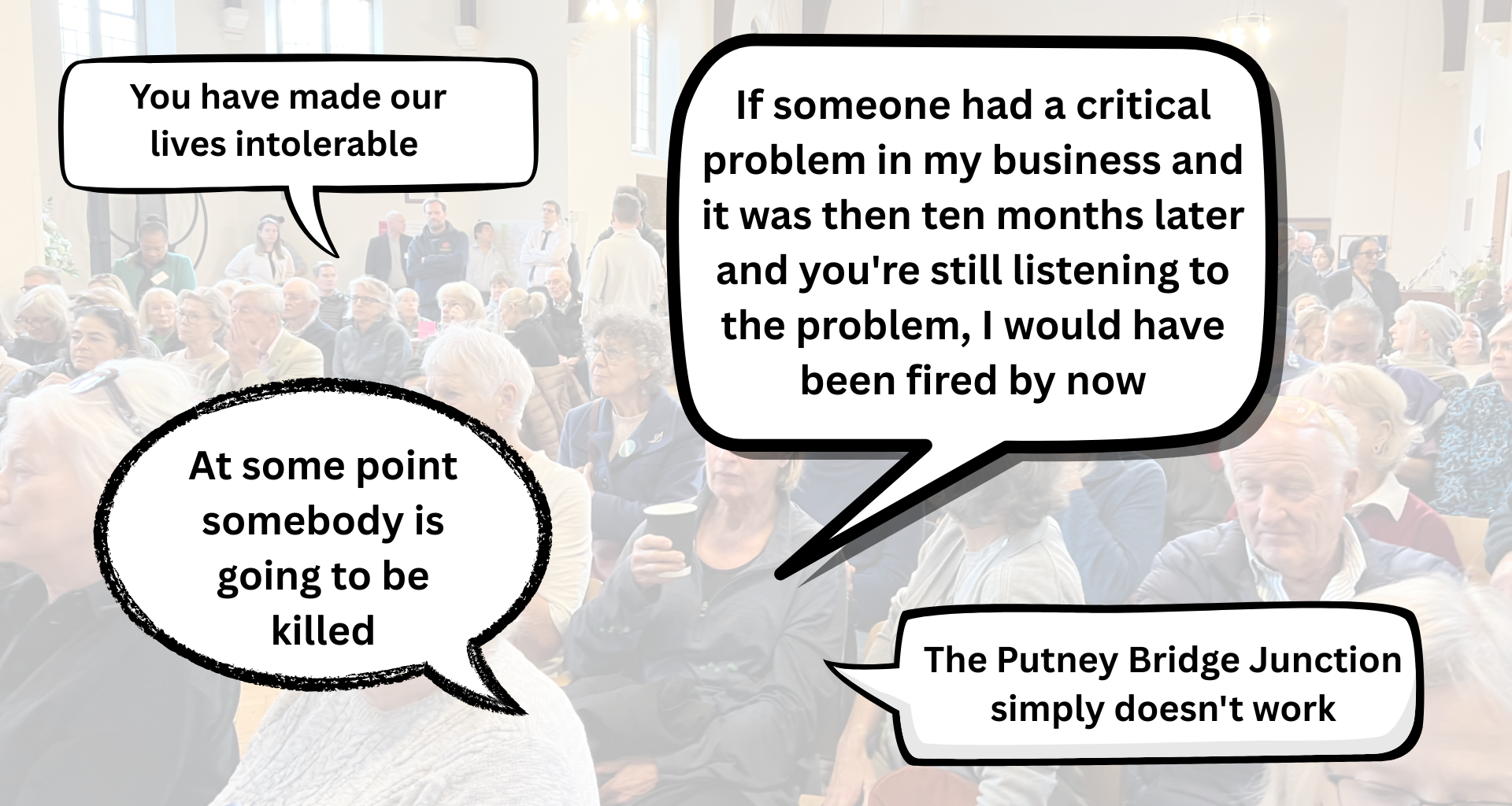 Quotes from a residents meeting in October 2025
