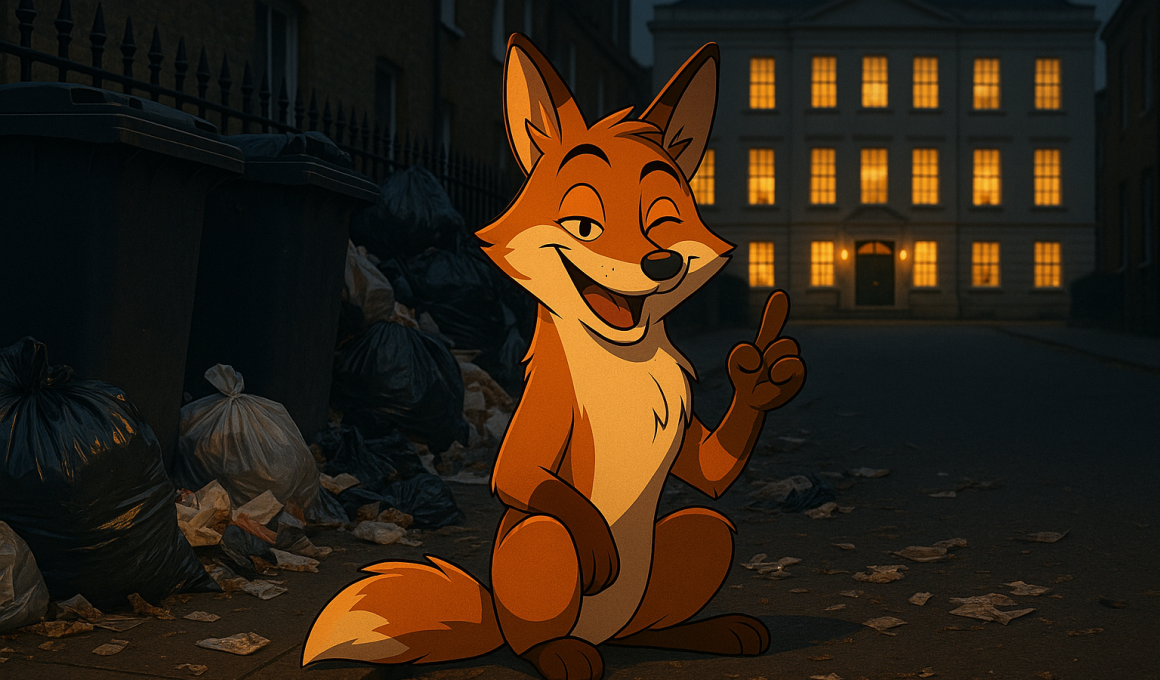 Graphic of a winking fox