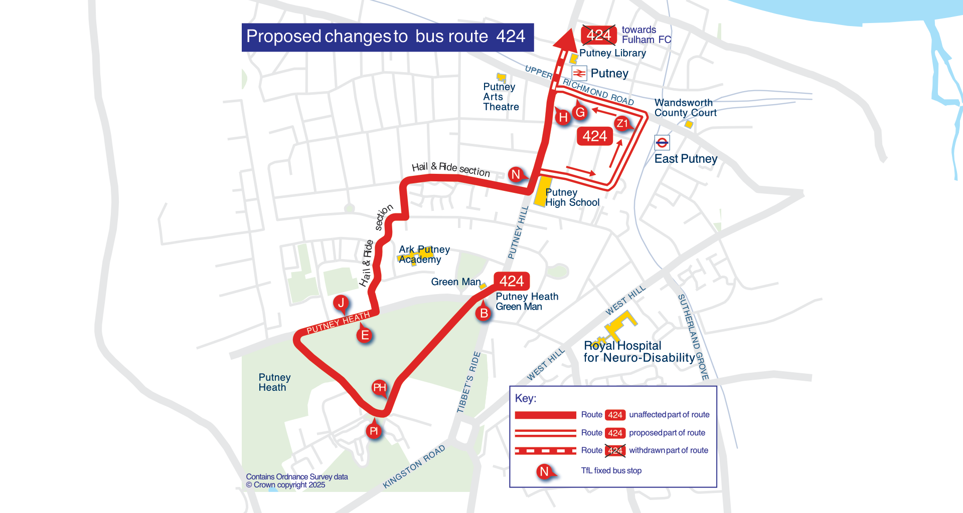Proposed changes to 424 bus route
