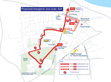 Proposed changes to 424 bus route