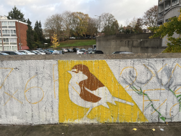 Bird on concrete, Roehampton