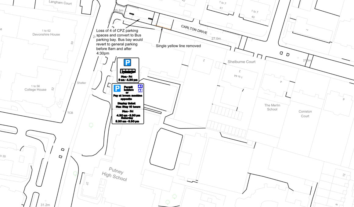Carlton Drive bus stop plan
