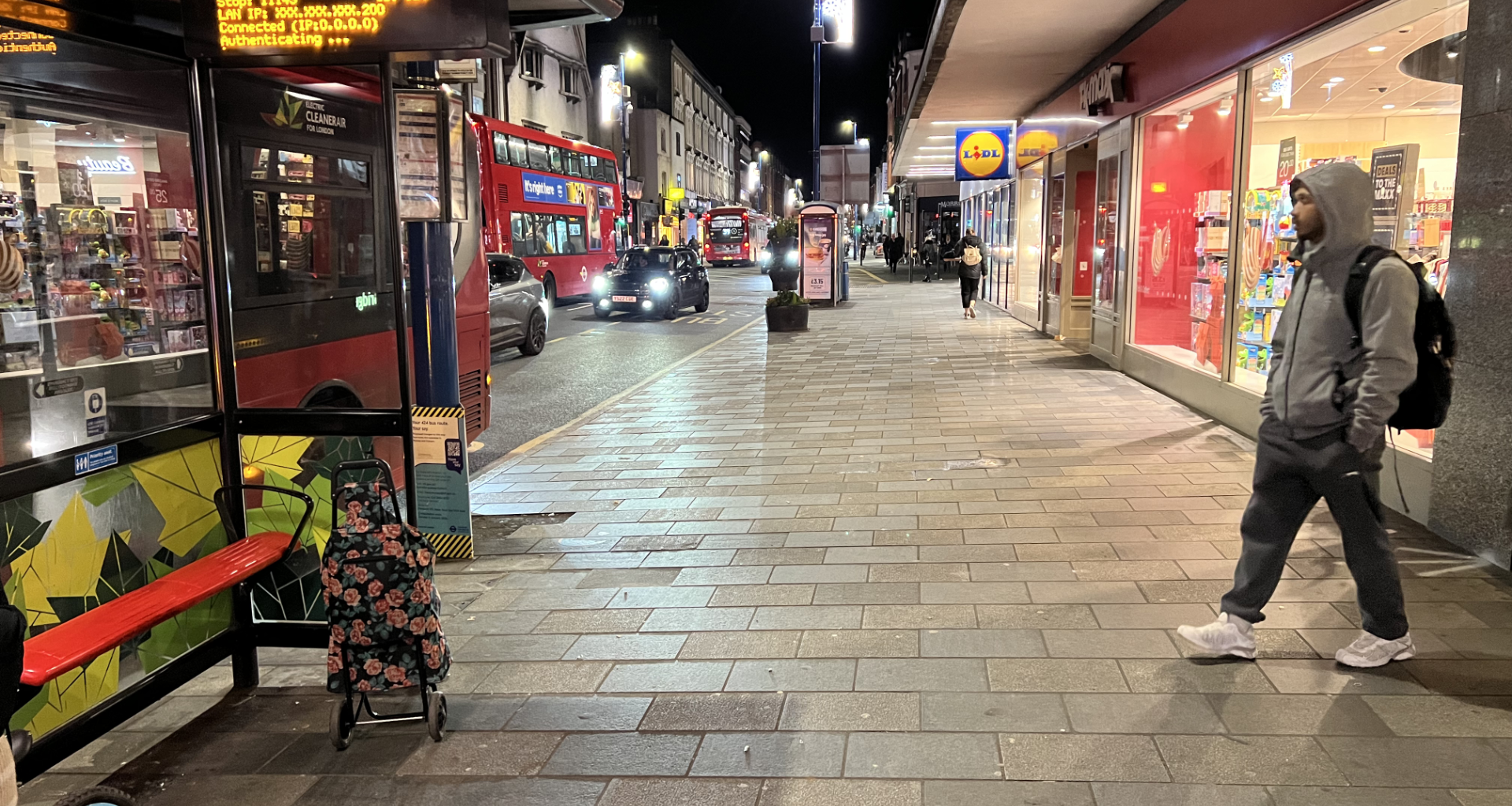 Pavement outide TK Maxx on Putney High Street