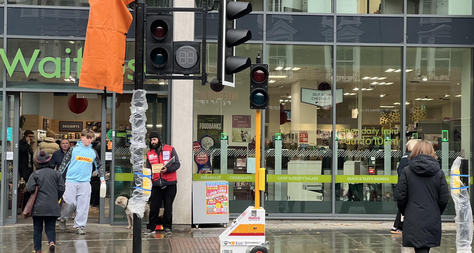 New pedestrian countdown signal equipment being installed at East Putney crossing on Upper Richmond Road where woman was killed in May 2025