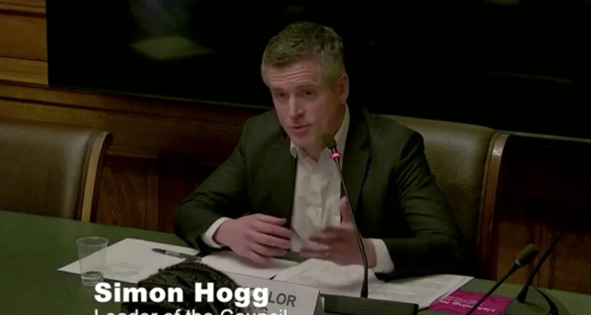 Leader of the Council Simon Hogg passing reforms to how the council functions