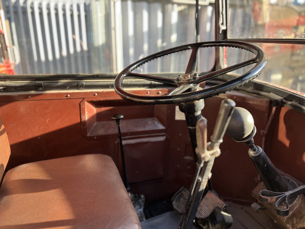 The driver's cab of the 1930s STL bus