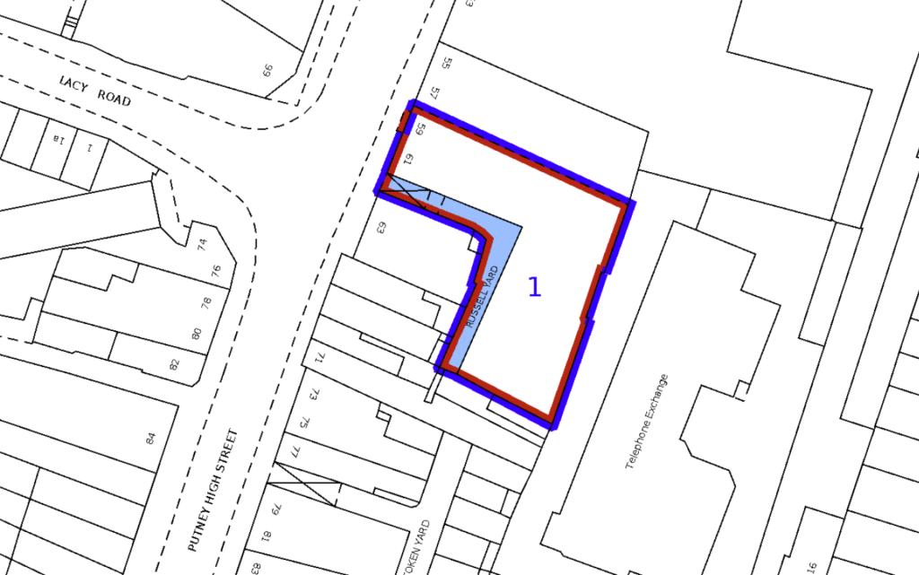 Land Registry document showing a right of way