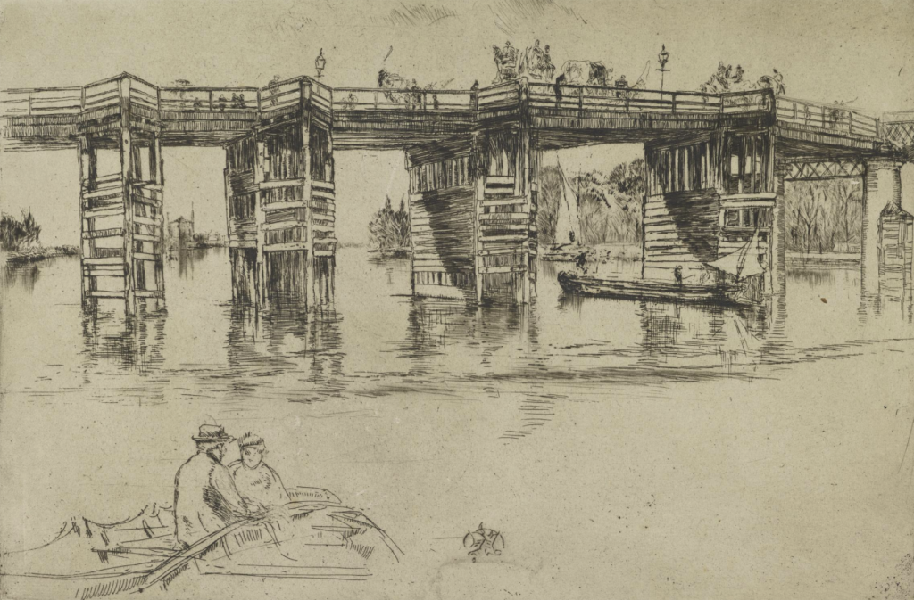Old Putney Bridge by James Abbott McNeill Whistler, about 1876. Etching on paper. Scottish National Gallery of Modern Art (P 2676), Sir Alexander Maitland Bequest 1965.