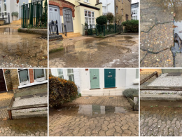 Water leaks on Olivette street