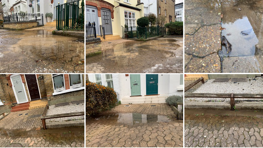 Water leaks on Olivette street