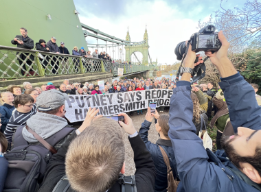 Hammersmith Bridge during a politician photo-op