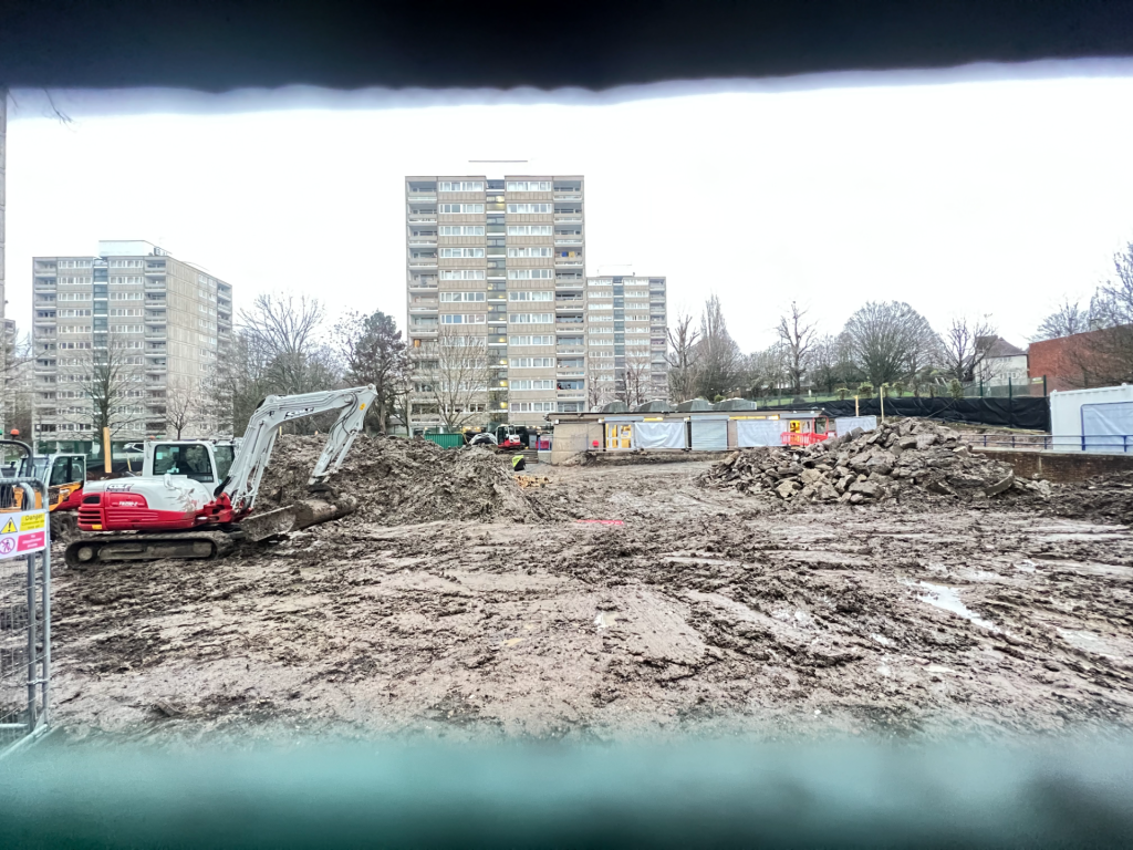 Playground under construction on the Alton Estate in Roehampton