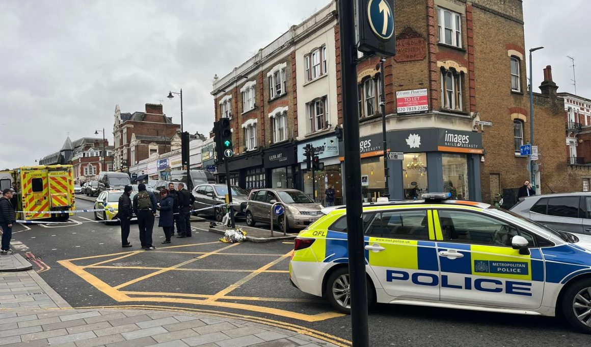 Scooter crash on Putney High Street. Pic: Mick Stone