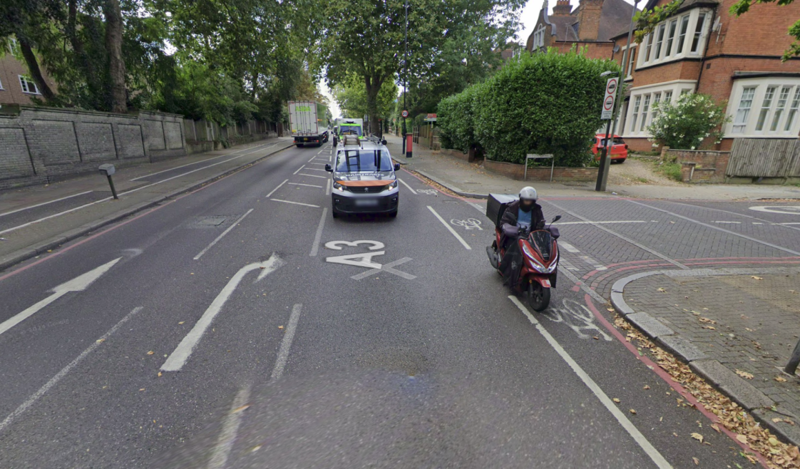 Junction at Lytton Grove - one of the 10 most dangerous in London for cyclists
