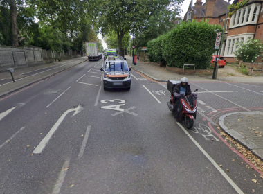 Junction at Lytton Grove - one of the 10 most dangerous in London for cyclists