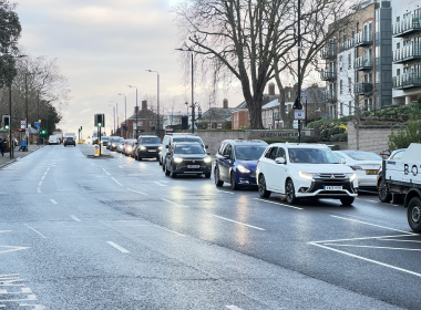 Roehampton Lane during roadworks in January 2026.