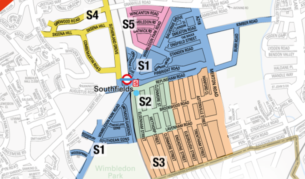 Southfields parking map