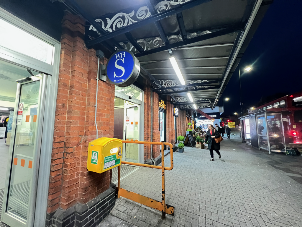 WH Smith sign outside Putney station