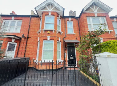 Number 10 Elsenham Street, Southfields, and the house next door, sharing a wall