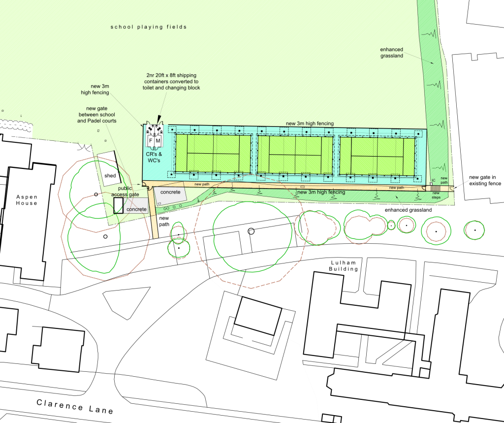 The proposed padel courts at Ibstock Place school