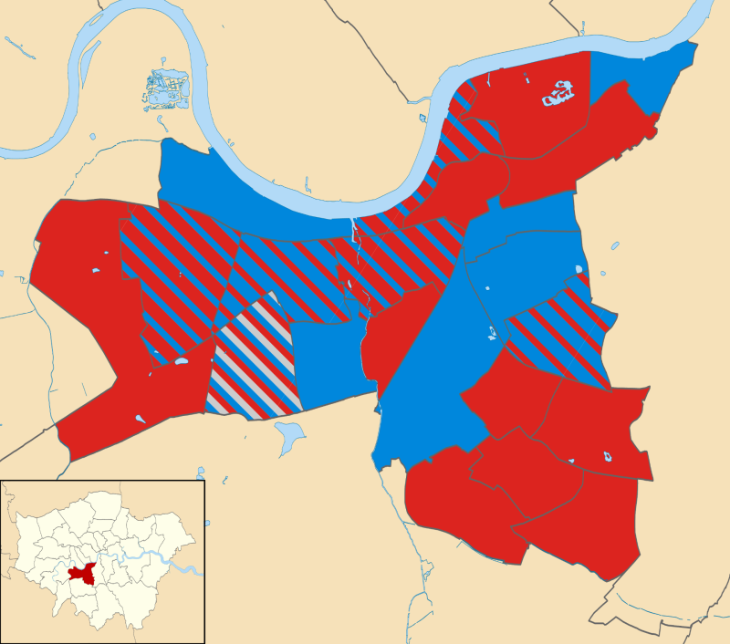 The 2022 election map of Wandsworth