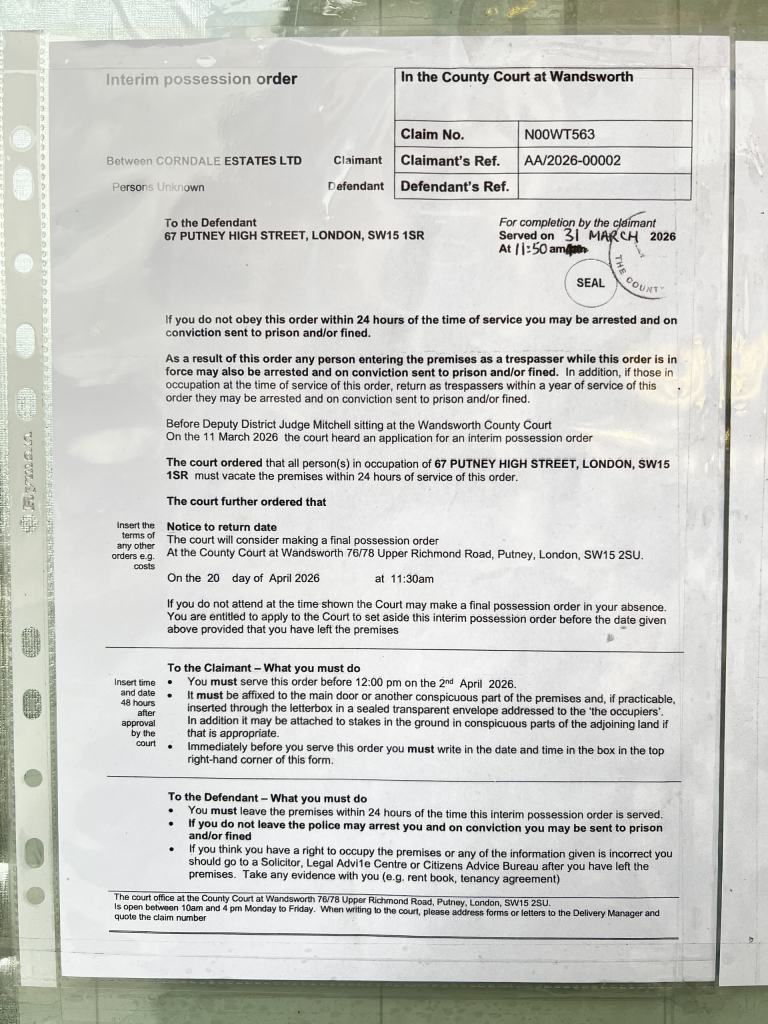 Repossession notice