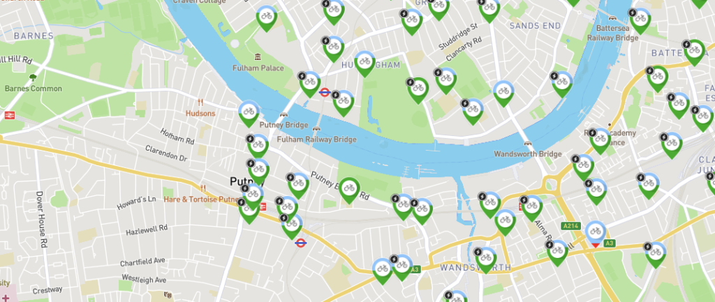 TfL Santander network stops on Putney High Street