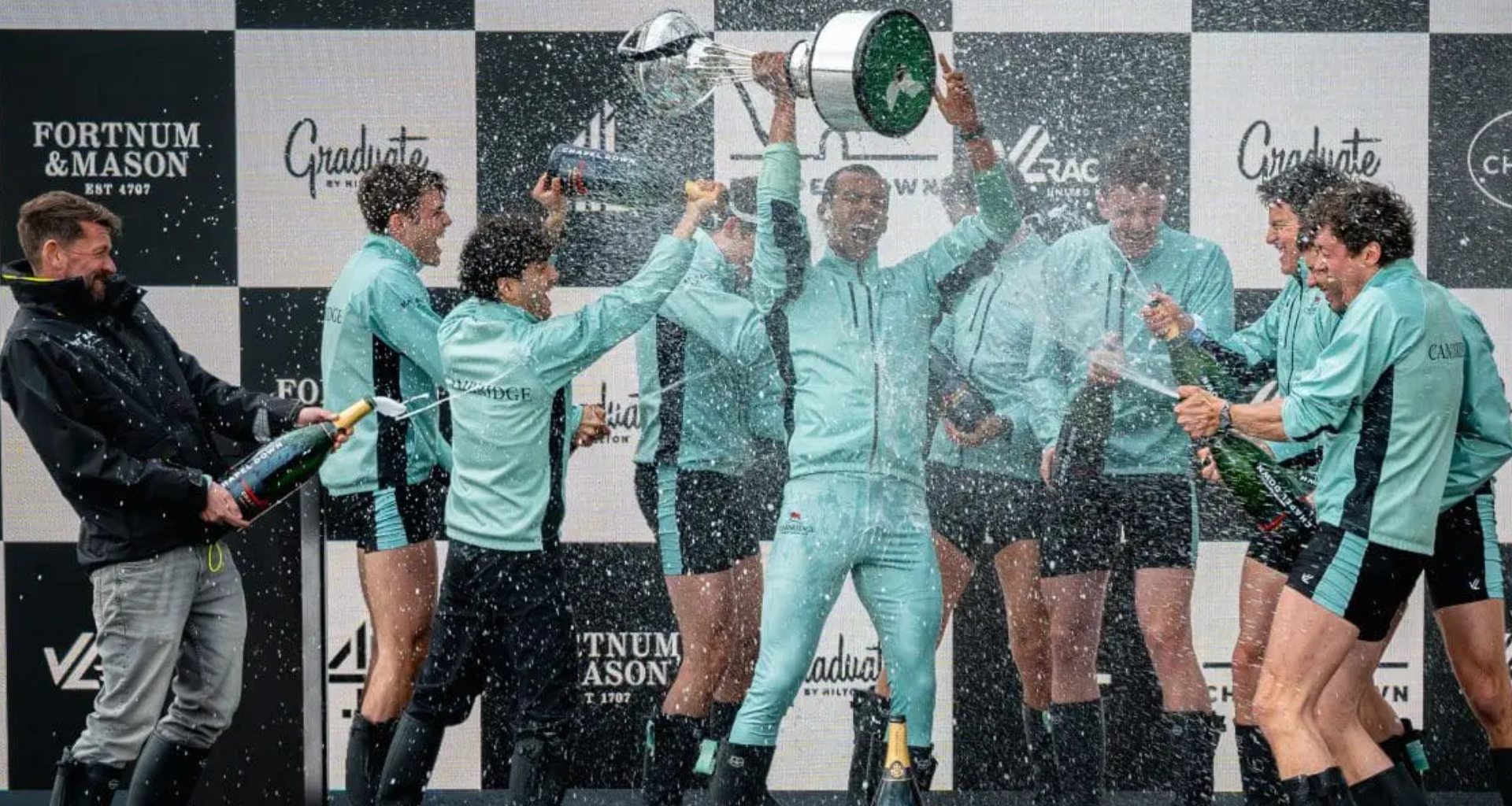 The winning Cambridge men's team. Pic: The Boat Race