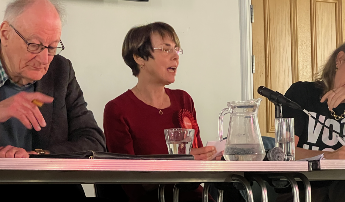 Cllr Jenny Yates at hustings — choose from uploaded photos. Caption: Cllr Jenny Yates at the Putney Society hustings, 13 April 2026. Credit: Putney.news