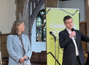 Fleur Anderson MP and Simon Hogg, Leader of Wandsworth Council, at St Margaret's Church in October 2025.
