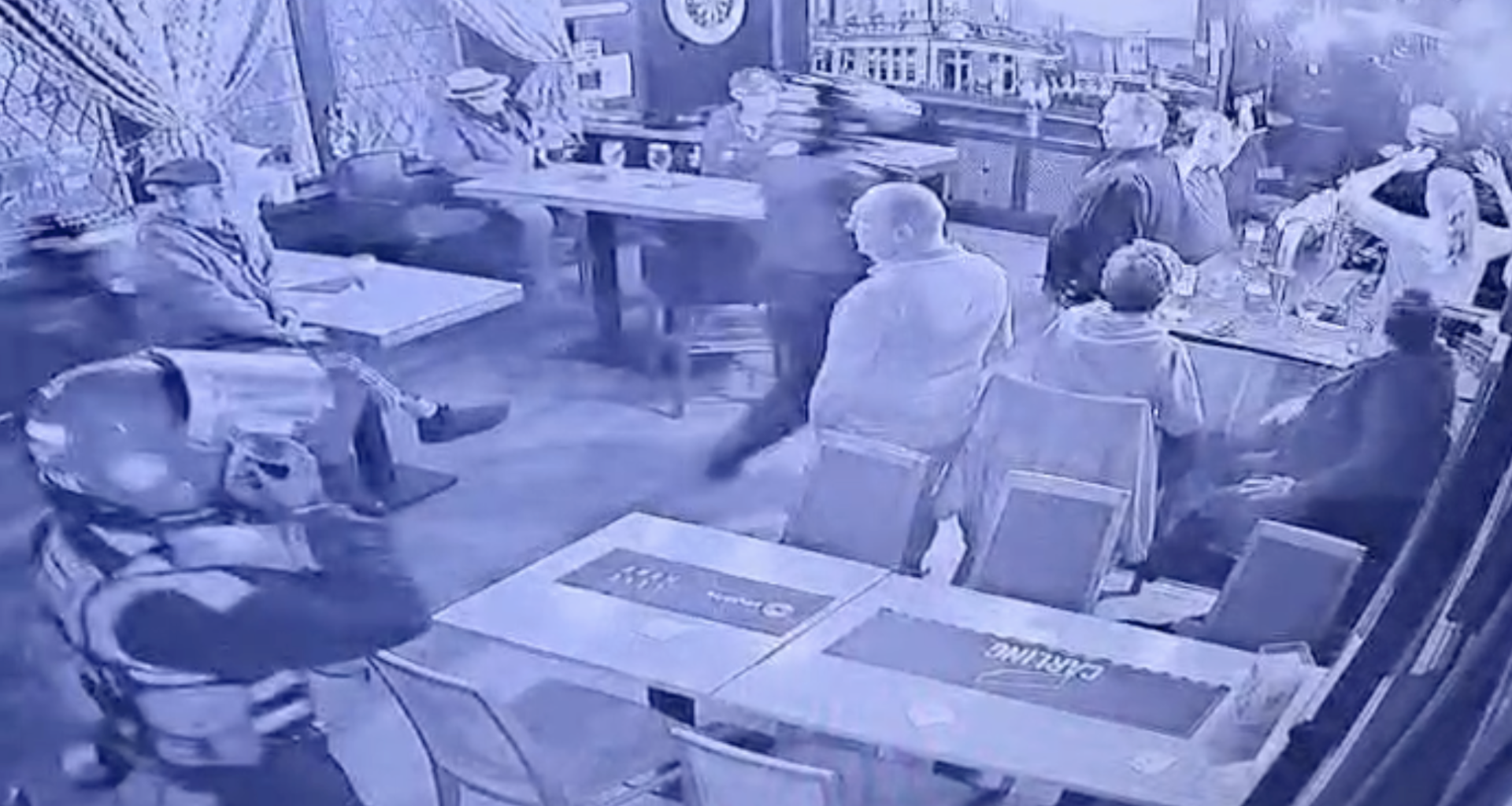 CCTV of the raid footage a The Angel pub in Roehampton