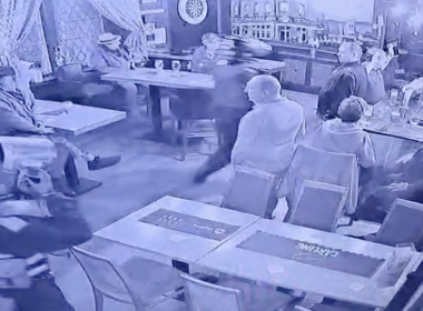 CCTV of the raid footage a The Angel pub in Roehampton