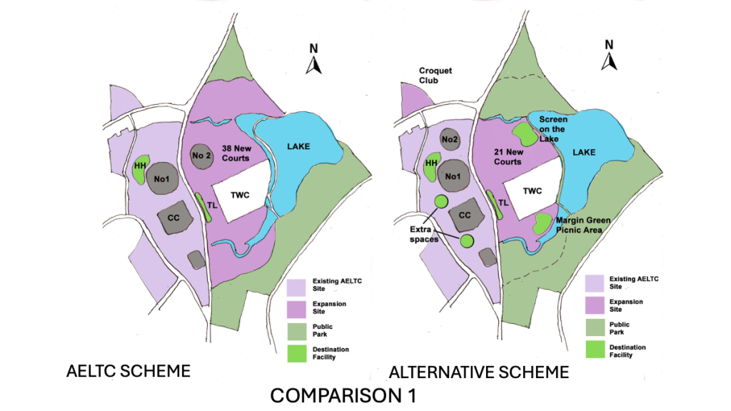 A comparison of the official Wimbledon proposal against the proposed alternative. McFarlane and Rees, 2026