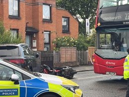 Crash on Fulham Palace Road, 14 May 2026. Pic: Putney.news