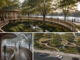 AI illustration of what a fresh design and raised walkway would look like in Leaders' Gardens