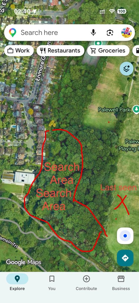 Search area for Astra