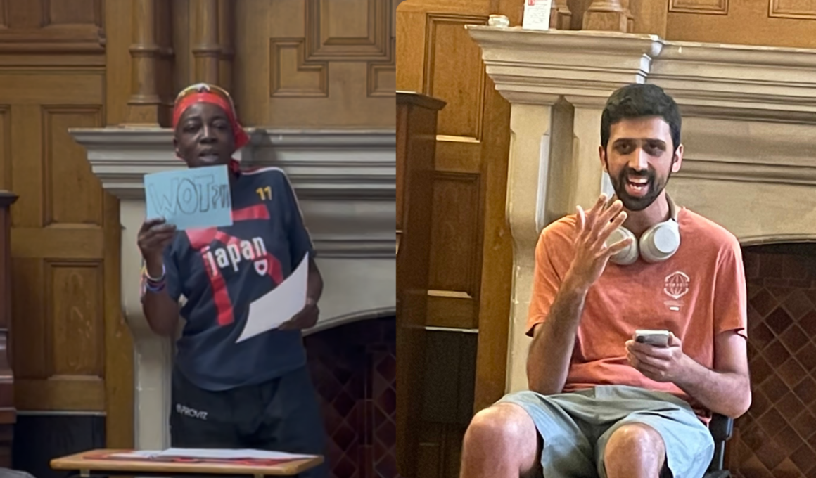 Tunde Balogun and Aaron Khemchandani performing at Poets in Putney, 28 May 2026. Credit: Poets in Putney