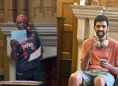 Tunde Balogun and Aaron Khemchandani performing at Poets in Putney, 28 May 2026. Credit: Poets in Putney